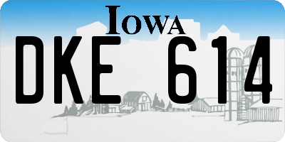 IA license plate DKE614