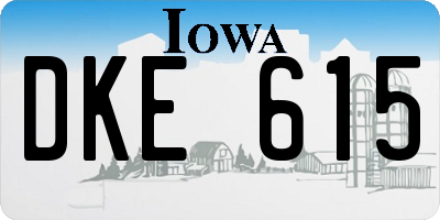 IA license plate DKE615