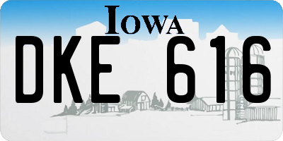 IA license plate DKE616
