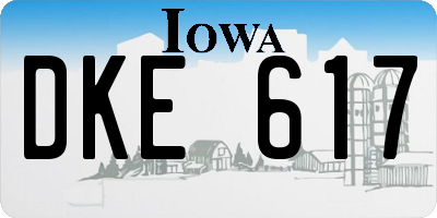 IA license plate DKE617