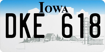 IA license plate DKE618