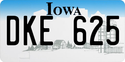 IA license plate DKE625