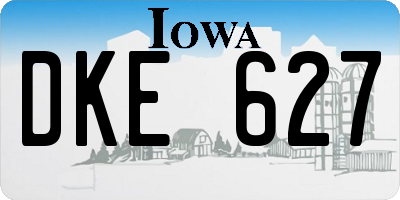 IA license plate DKE627