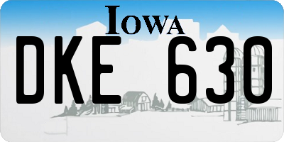 IA license plate DKE630