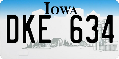 IA license plate DKE634