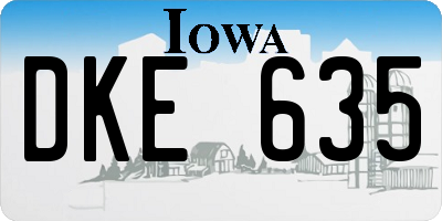 IA license plate DKE635