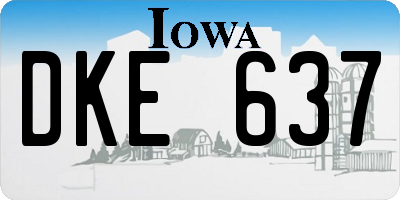 IA license plate DKE637