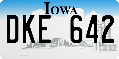 IA license plate DKE642