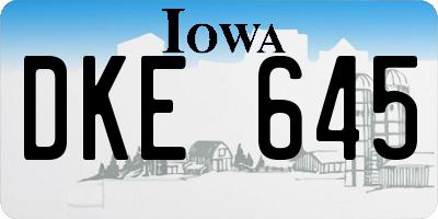 IA license plate DKE645
