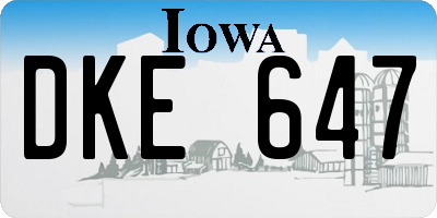 IA license plate DKE647