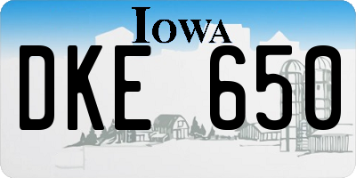 IA license plate DKE650