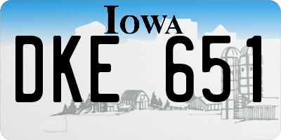 IA license plate DKE651