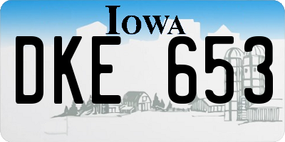 IA license plate DKE653