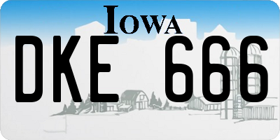 IA license plate DKE666