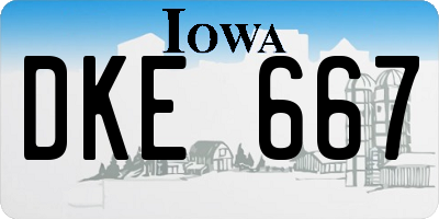 IA license plate DKE667