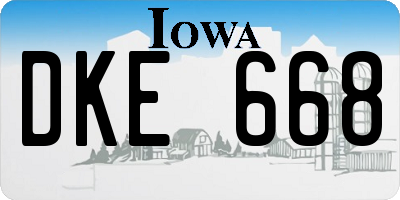 IA license plate DKE668