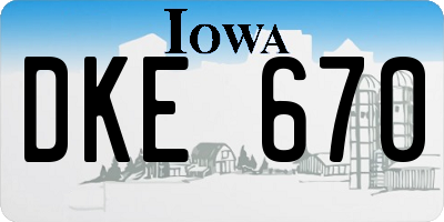 IA license plate DKE670