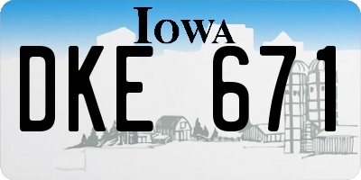 IA license plate DKE671