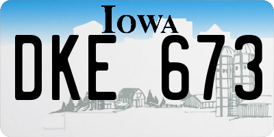 IA license plate DKE673