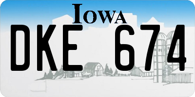 IA license plate DKE674