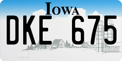 IA license plate DKE675