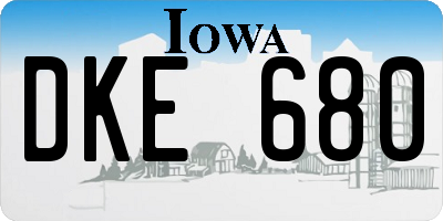 IA license plate DKE680
