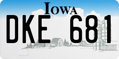 IA license plate DKE681