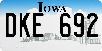 IA license plate DKE692