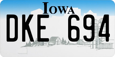 IA license plate DKE694