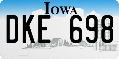 IA license plate DKE698