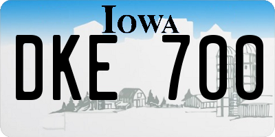 IA license plate DKE700
