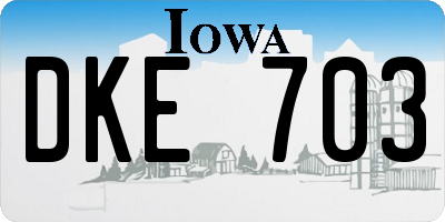 IA license plate DKE703