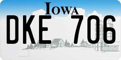 IA license plate DKE706