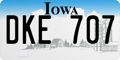 IA license plate DKE707