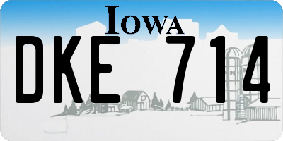 IA license plate DKE714