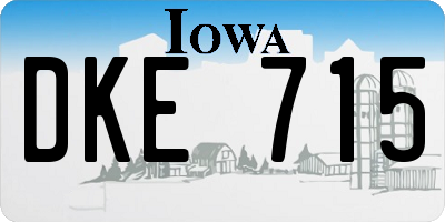 IA license plate DKE715