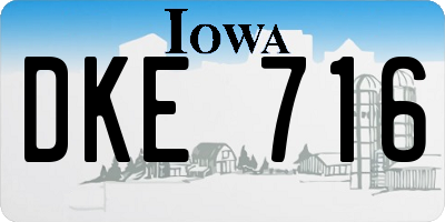 IA license plate DKE716