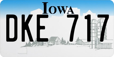 IA license plate DKE717