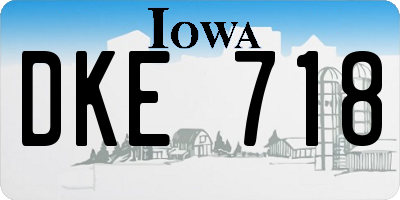 IA license plate DKE718