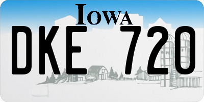 IA license plate DKE720