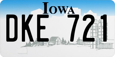 IA license plate DKE721