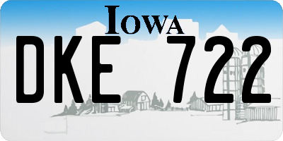 IA license plate DKE722