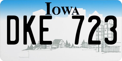 IA license plate DKE723