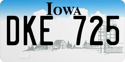 IA license plate DKE725