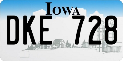 IA license plate DKE728