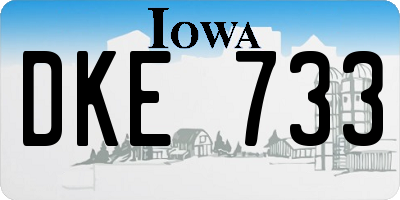 IA license plate DKE733