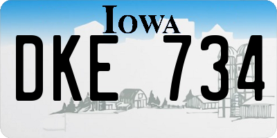 IA license plate DKE734