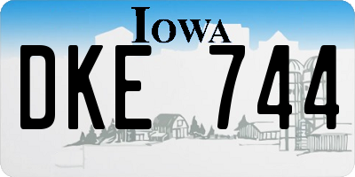 IA license plate DKE744