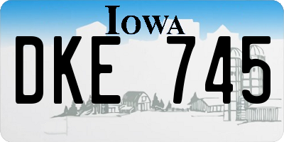IA license plate DKE745