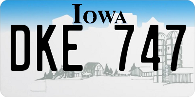 IA license plate DKE747